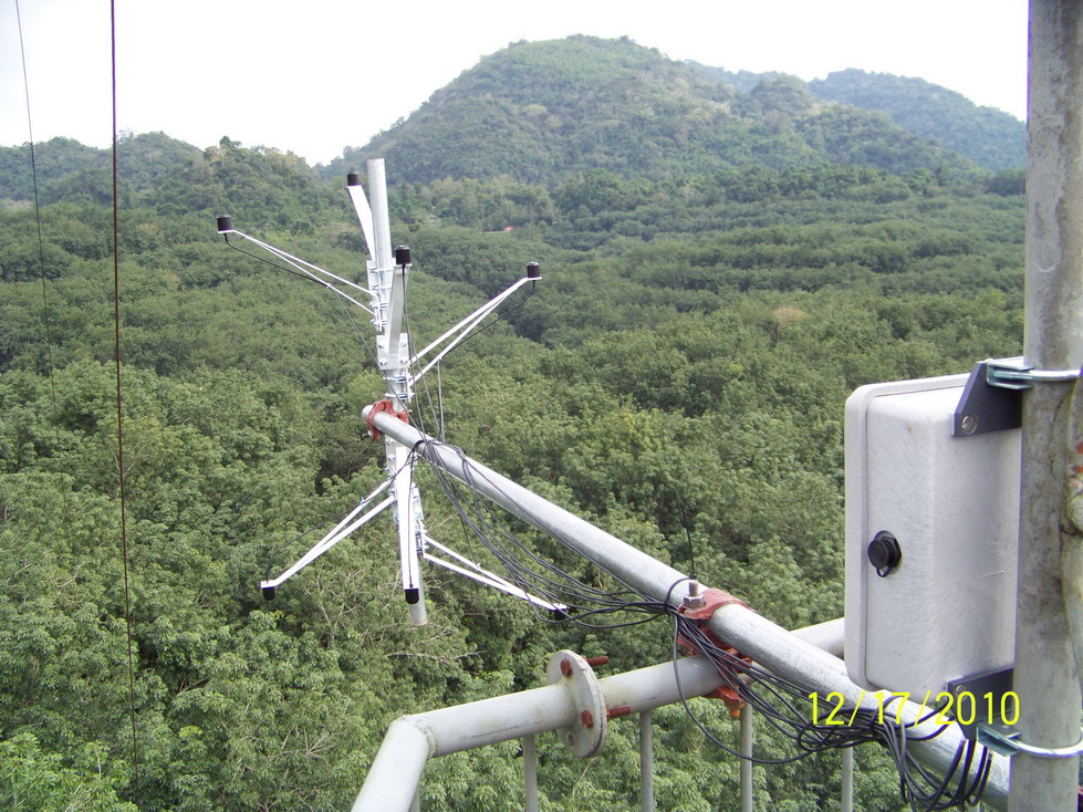 人工橡胶林林冠上方设置的单点NDVI测定装置